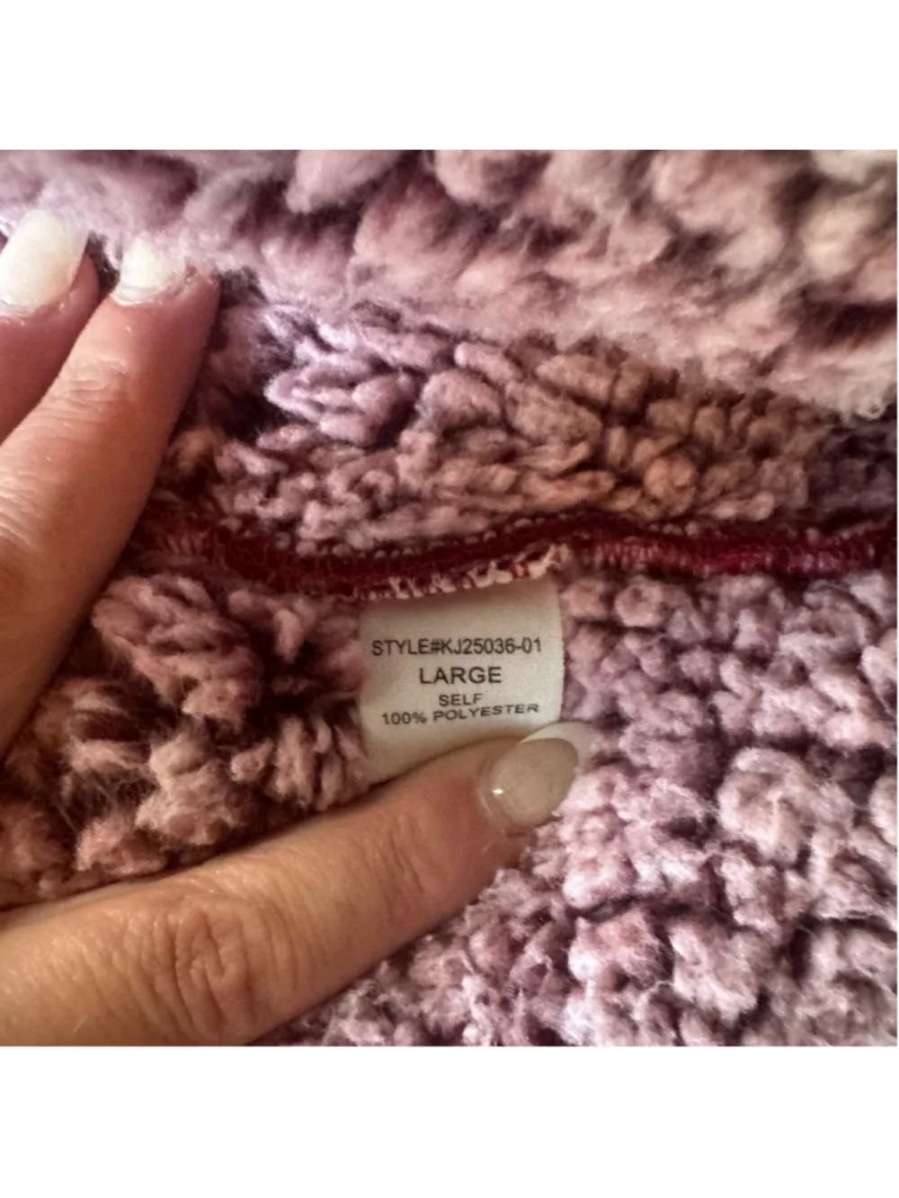 Women's Fantastic Fawn Vest Size L Purple Sherpa Summer